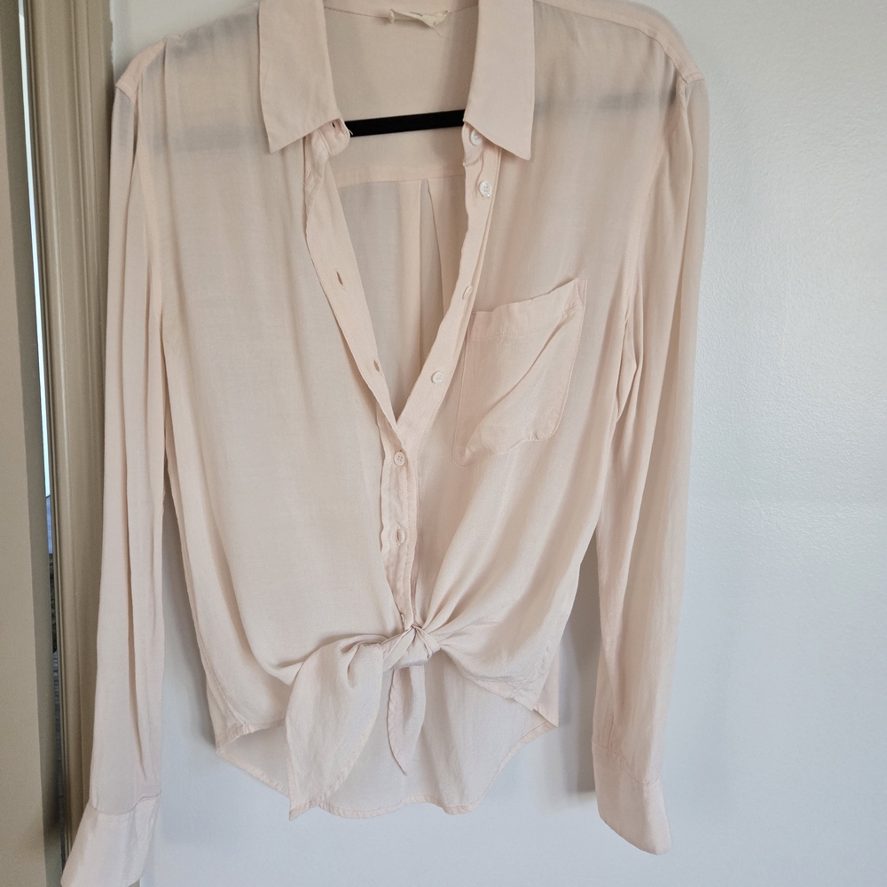 NAIF Peach Button-Down Shirt for Women